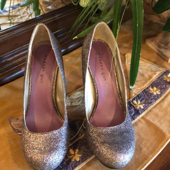 Purple Sparkly Madden Girl Platform Heels - Picture 3 of 6